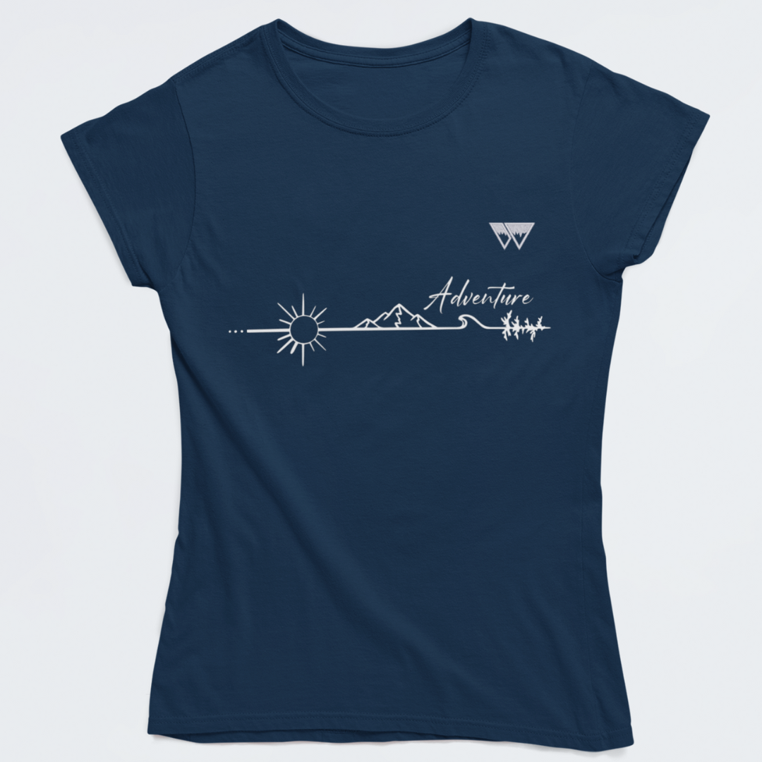 Adventure -  Damen T-Shirt mit Logo Stick