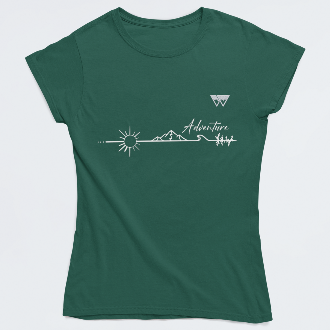 Adventure -  Damen T-Shirt mit Logo Stick