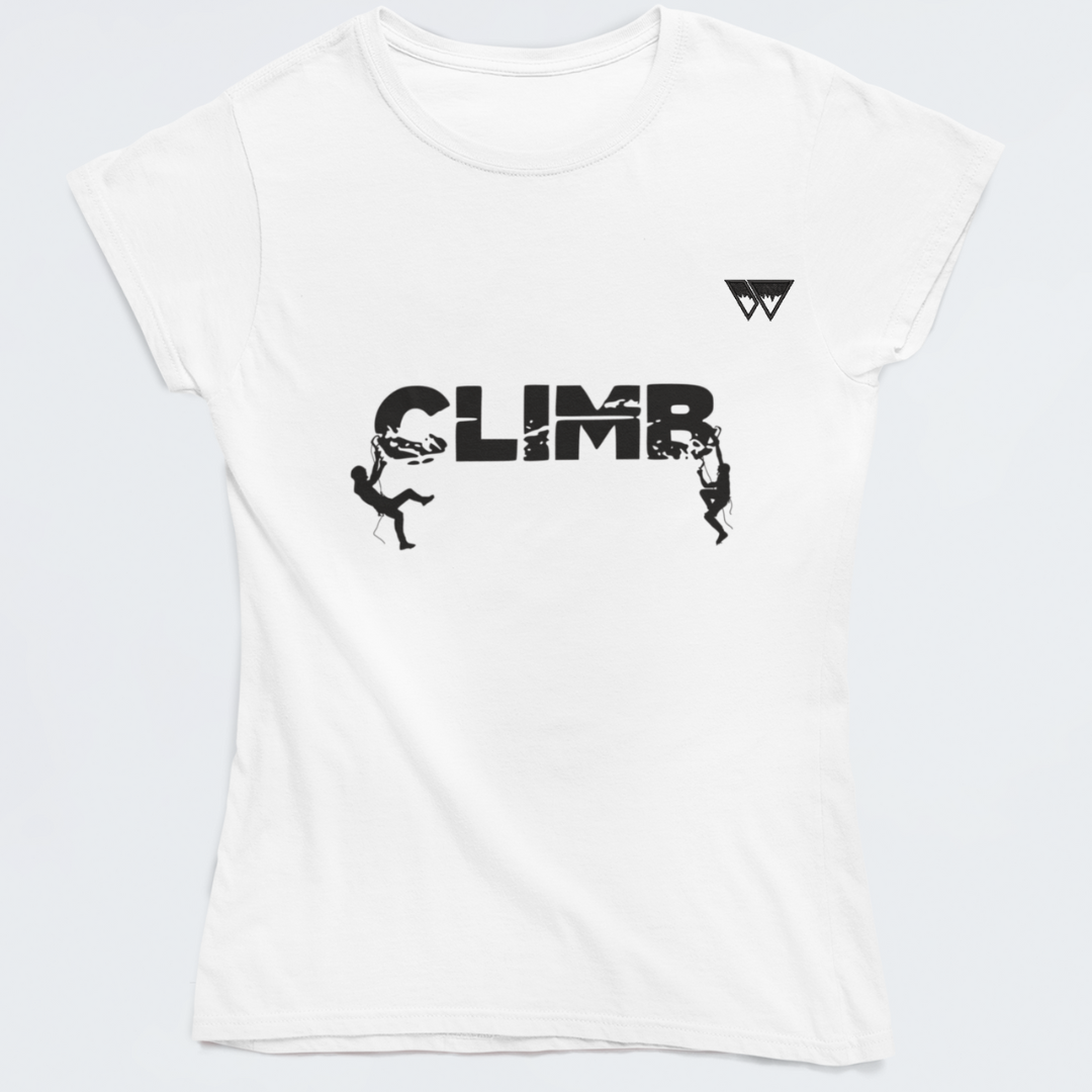 Climb -  Damen T-Shirt mit Logo Stick