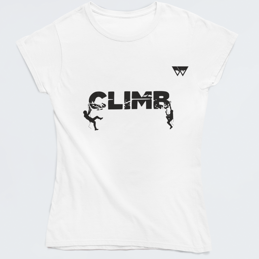 Climb -  Damen T-Shirt mit Logo Stick