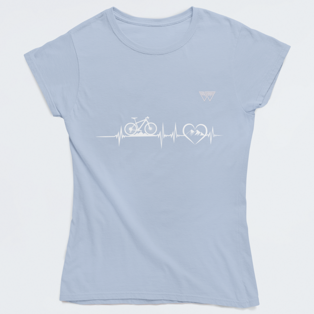 Herzschlag Bike -  Damen T-Shirt mit Logo Stick