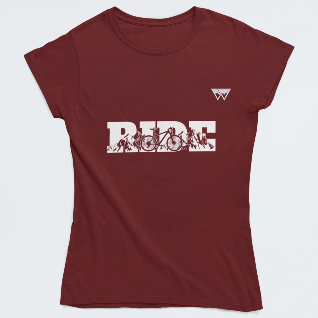 Ride -  Damen T-Shirt mit Logo Stick